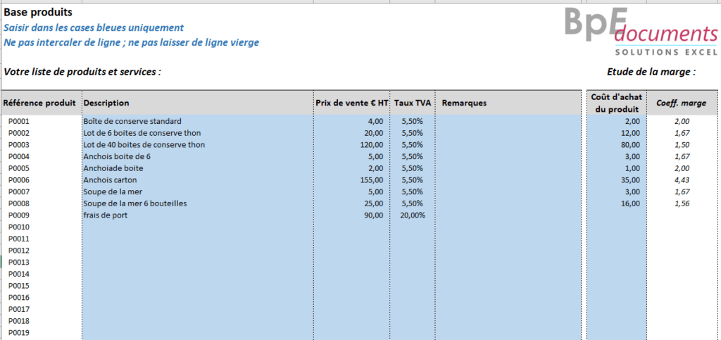 Logiciel de facturation gratuit Excel  à télécharger ici