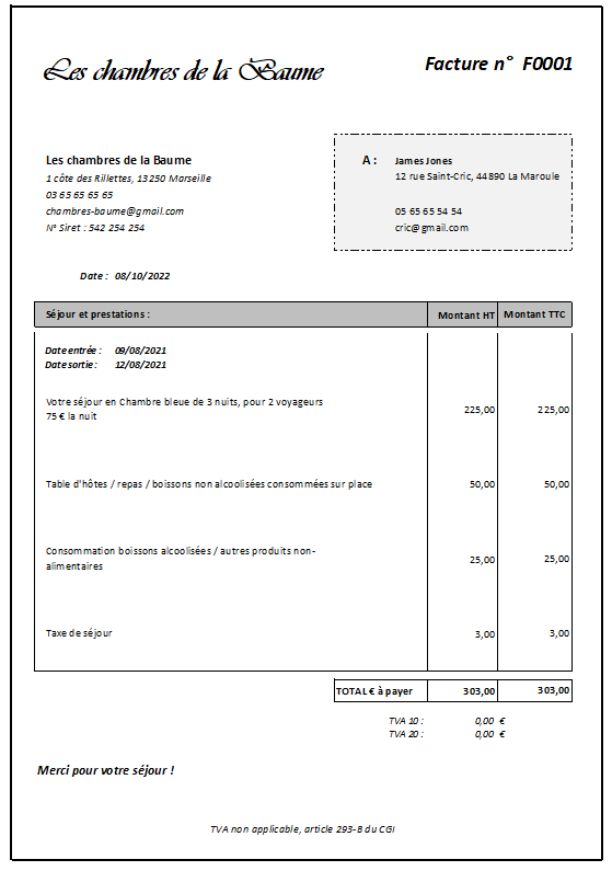 Exemple Facture Location Vacances Excel : Le Modèle Parfait